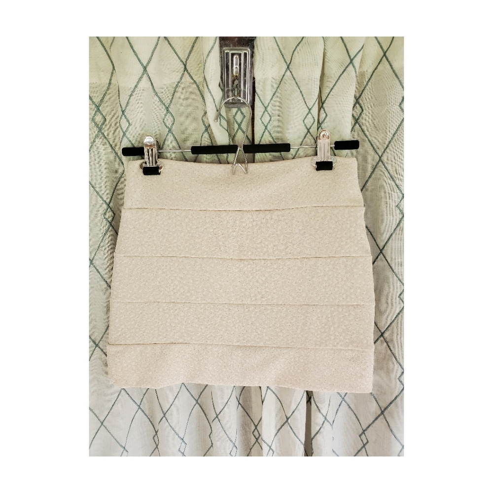 Windsor White & Silver Sparkle Mini Skirt